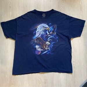 DOM Eagle Space Astro Men's Navy Graphic T-Shirt Cotton Art